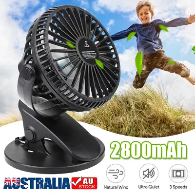 $15.93 • Buy 3 Speeds USB Rechargeable Mini Cooling Fan Clip On Desk Baby Stroller Portable-