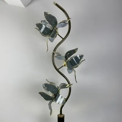 £399.99 • Buy Antique Lotus Flower Floor Lamp With Shelves - Gold & Black
