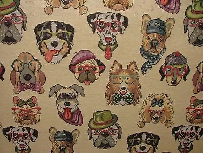 £8.99 • Buy Dogs  Animal Tapestry  Designer Fabric For Upholstery Curtains Cushions Throws
