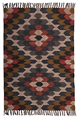 Kilim Rug Handwoven Wool Jute Rug Vintage Kilim Rug Traditional Kilim Rugs • $168.25