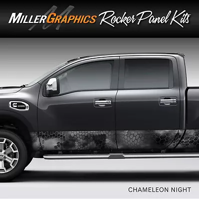 Camo  Chameleon Night  Rocker Panel Graphic Decal Wrap Kit Truck SUV - 6 Sizes • $79.99