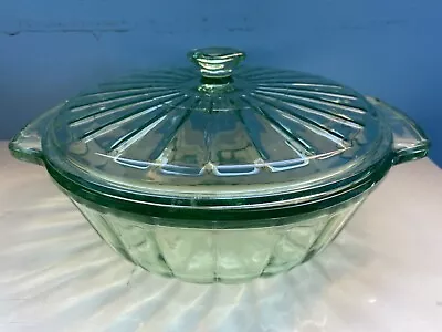 Vintage Green MSE Martha Stewart Everyday Lidded 2qt Glass Casserole Dish EUC • $25