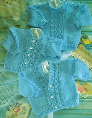 £2.89 • Buy Knitting Pattern Baby Boy Girls Childrens Cardigans Sweater 41-56 Cm 16-22  DK