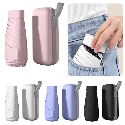 $15.76 • Buy Mini Pocket Umbrella Anti-UV Sun Rain Windproof 6Folding Ultra Light Umbrella AU