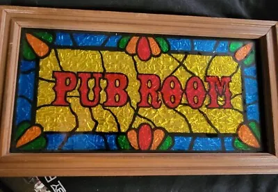 Vintage Glitter Art By A&F Products Ltd - 'Pub Room' Sign Man Cave /Bar /Tavern • $23