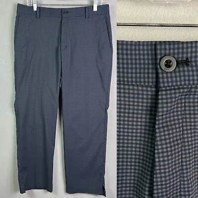 Nike Golf Pants Mens 34 X 30 Gray Chino Check Dri-Fit Stretch Swoosh Outdoor • $38.35