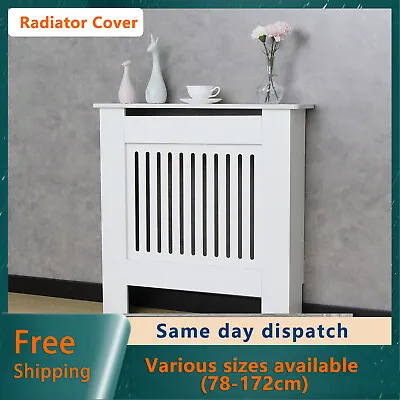 White Radiator Cover Grill Shelf Cabinet MDF Wood Traditional Furniture S/M/L/XL • £25.99