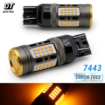 Syneticusa CANBUS Error Free Decoding 7443 LED Amber Turn Signal DRL Light Bulbs • $26.90