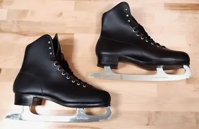 CCM Figure 8's Ice Skates Mens Black Size 10M SLM Canadian Flyer Blades Vintage • $45.58