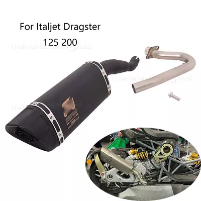 For Italjet Dragster 200 125 Exhaust System Header Mid Pipe Black Muffler Escape • $326.48