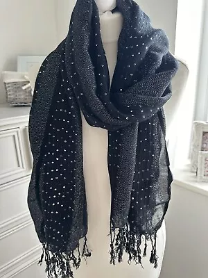 M&S Black Sequin Scarf • £10