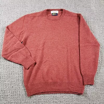 Vtg MCGEORGE OF SCOTLAND Sweater Mens XXL Red Crew Neck Lambswool Briggs Gold • $91.60