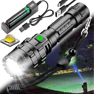 Super Bright LED Tactical Flashlight Police Torch + Rechargeable Battery&Charger • $15.98