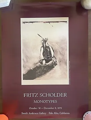 Vintage Fritz Scholder Monotypes Original Poster 1979 - 24 X 18 • $59.99