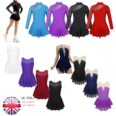 £4.99 • Buy UK Girls Ice Skating Ballet Dance Dress Gymnastics Leotard Roller Skate Costumes