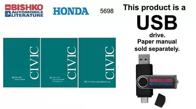 2001 2002 2003 2004 Honda Civic Shop Service Repair Manual USB Drive W/ETM • $60.50