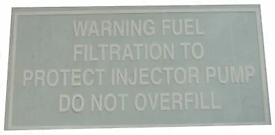 £4.95 • Buy  Massey Ferguson  Fuel Filtration Warning  Decal   