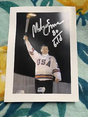 1980 Olympic Team USA Hockey Captain Mike Eruzione Signed Autograph 5x7 Photo. • $24.99