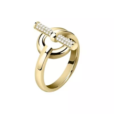 Ring MORELLATO Women's Hug Steel Golden/Crystals SAUC09 • $62.91
