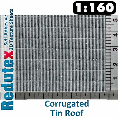Redutex  Corrugated Tin Roof N 3D Flexible Texture Sheet Self Adhesive 160TI111 • £10.95