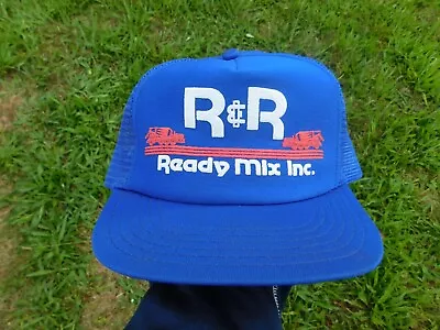 Blue R&R Ready Mix Inc. Snapback Meshback Hat Made In USA • $12.95