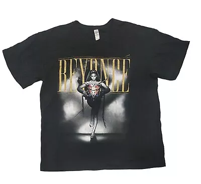 Beyonce Gildan Women's I Am World Tour T Shirt Size L Black SS Cotton Music W14 • $26.95