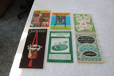 Vintage Needlework Crochet Knitting Booklets Jiffy Woolworth Rugs Coats Clark  • $39.99