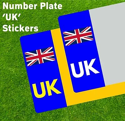 UK Car Number Plate Sticker UNION JACK NO EU FLAG BREXIT - Vinyl Car Stickers • £1.39