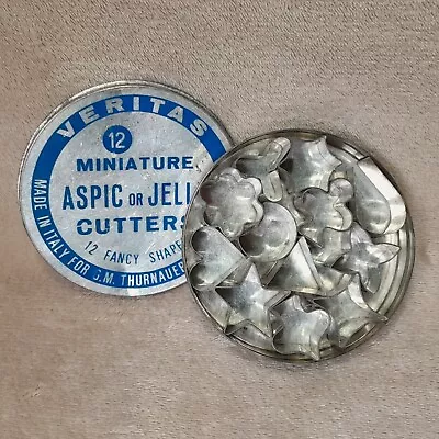 Veritas Tin Of 12 Miniature Aspic Or Jelly Cutters Fancy Shapes Vintage • $11.48