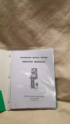 Standard Metal Typer Service Manual Tyler Company Chicago Ill 15 Pages {reprint} • $4.99