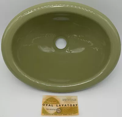 Vollrath Olive Green Vintage RV Camper Oval Sink Lavatory Opening 11.25in X 6in • $39.11