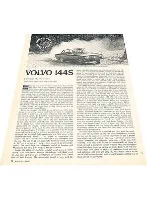 1967 Volvo 144 144S  - Original Car Review Print Article J400 • $6.84