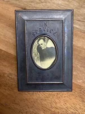 Antique Ww1 In Service Embossed Copper Picture Frame /w Military Soldier (17e) • $97.50