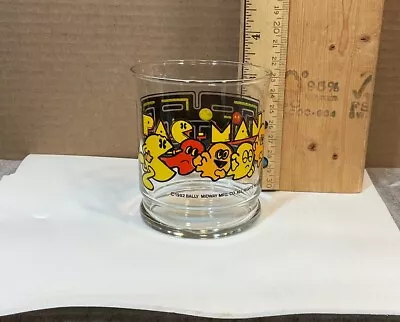 Vintage PAC-MAN Drinking Glass 1982 Bally Midway Mfg. Co. Short 3-1/2” Glass • $11.95