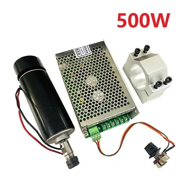 500W CNC Spindle Kit Air Cooled Milling Motor + 52mm Clamps + Speed Governor • $116.71