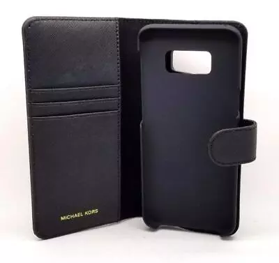 Original Michael Kors Saffiano Folio Case For Samsung Galaxy S8 - Black • $34.99