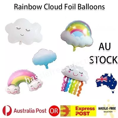 Large Rainbow Cloud Foil Balloon Party Birthday Wedding Decoration Retro Giant • $4.49