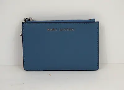 $76.99 • Buy NWT - Marc Jacobs The Groove Top-Zip Leather Coin Purse - Blue Heaven