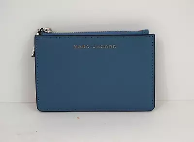 $76.99 • Buy NWT - Marc Jacobs The Groove Top-Zip Leather Coin Purse - Blue Heaven