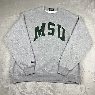 Vintage 90s Michigan State Spartans MSU Jansport Sweatshirt Size 2XL USA Gray • $14.99