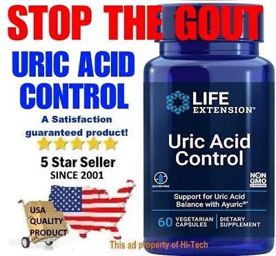 $16.95 • Buy Helps STOP GOUT ! ✅ Uric Acid Control ⭐ Life Extension ⭐ USA Trusted Dealer