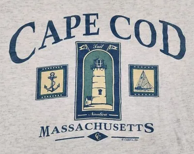 VINTAGE Cape Cod Shirt Mens Large Lighthouse CuffyCo Inc Single Stitch Adult A30 • $20.99