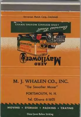 Matchbook Cover - Truck - M.J. Whalen Co. Aero Mayflower Moving Portsmouth NH • $4.95