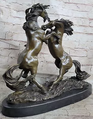 Signed Original Milo Two Battling Horses Bronze Sculpture Marble Base Statue NR • $299.50