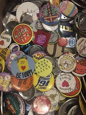 Vintage 1980s- Early 2000s Random JUST ONE 1 Assorted SINGLE Pin Button • $2