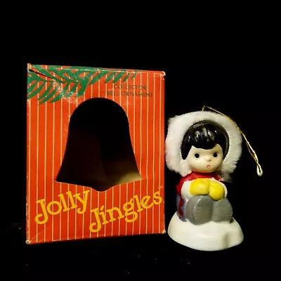 Rare Vintage 1986 Jolly Jingles Porcelain Eskimo Christmas Bell Ornament - NIB • $5.95