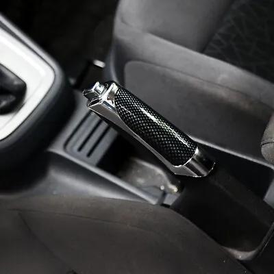 Carbon Fiber Chrome In-Car Hand Brake Protector Cover Car Decoration Accessories • $8.79