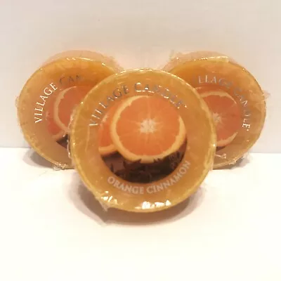 Village Candle ORANGE CINNAMON Wax Melt Tart Lot Of 3 (1 Oz Ea.) Retired • $6.64