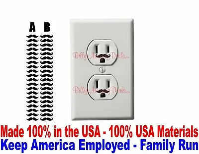 Mustache Vinyl Decal 40 Set 1  Funny Wall Electric Outlet Sticker RIFLESTACHE AB • $3.16