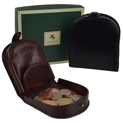 Mens Classic Leather Tabbed Coin Tray By Visconti; Monza Collection Gift Boxed • $28.61